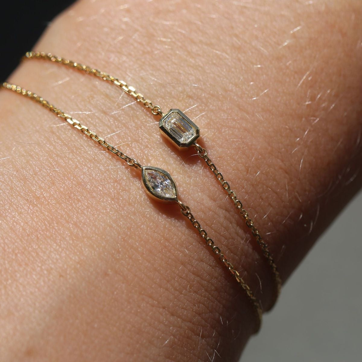Pulsera Solitario Biselada Moissanita